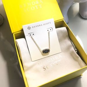 Kendra Scott Elisa Necklace Black Drusy Stone